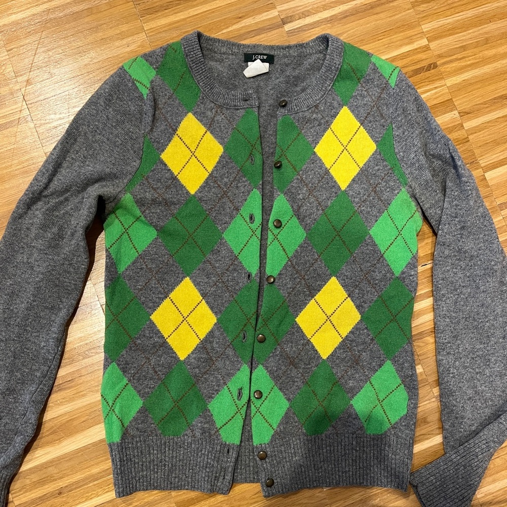 J.crew argyle cardigan xsmall
